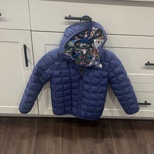 The North Face Purple Quilted Jacket with Patterned Lining- Reversible